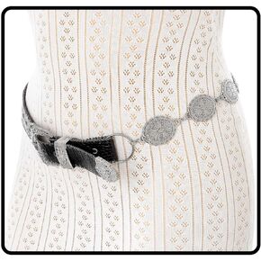 Concho West Belt Gold Gold Leather Leather Chain Belt Belt Women Women Women for Dress and Bants