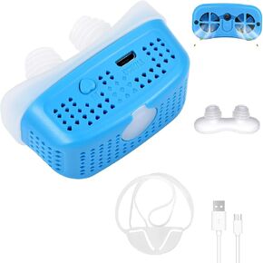 2025 Upgraded Anti-Snoring Devices, 4 in 1 Electric Anti Snore Device with Moisturizing Function, 3-Speed Adjustable and Fixing Strap, 8-Hour Battery Life, Suitable for Men and Women, White