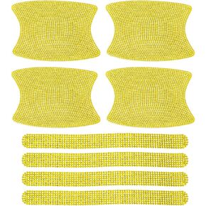 Door Handle Scratch Protector Anti-scratch 8x10cm Auto Door Handle Protective Film Yellow 1 Set