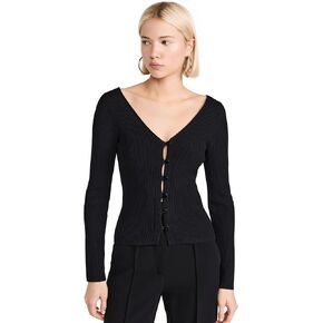 Enza Costa Women's Viscose Sweater V Cardigan