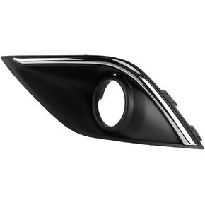 AUTOKAY Right Passenger Side Black Fog Light Lamp Cover Chrome Frame Bumper Bezel Fits for Mitsubishi Outlander 2016 2017 2018 2019