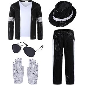 Dance Star Costume for Kids 80s 90s Pop Stage Cosplay Party Halloween Role Play Costume Set 80s 90s Dress Up Set