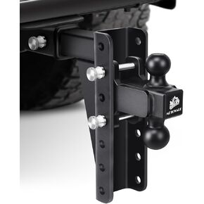 METOWARE Adjustable Trailer Hitch - Heavy Duty Tow Hitch (22,000 LBS GTW) Fits 2'' Receiver - 6'' Drop/Rise for Truck with 1-7/8" & 2" Hitch Ball, with Double Stainless Steel Locks & Hitch Pin