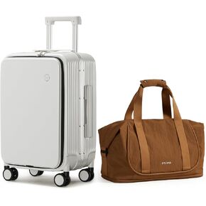 mixi 20 Inch Carry On Luggage with Cup Holder and Travel Tote Bag as a set