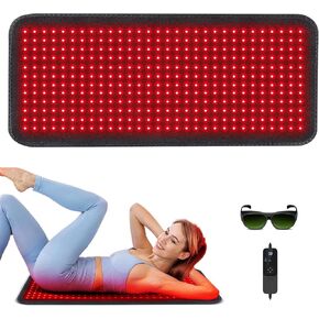 العلاج بالضوء الأحمر للجسم - جهاز حزام العلاج الأحمر والأشعة تحت الحمراء LED مع 850 نانومتر بالقرب من الضوء و 660 نانومتر ضوء العلاج الأحمر لتخفيف آلام العضلات في الكتف الخلفي