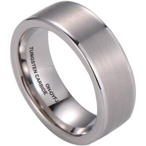 8 مم Silver Classic Tungsten Carbide Ring OH-036 for Men Wedding Band Size 7-16