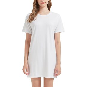 netdraw Women's Ultra Soft Bamboo Viscose Nightgowns Cooling T-Shirt Dress Pajamas Cotton Lightweight Sleepwear
