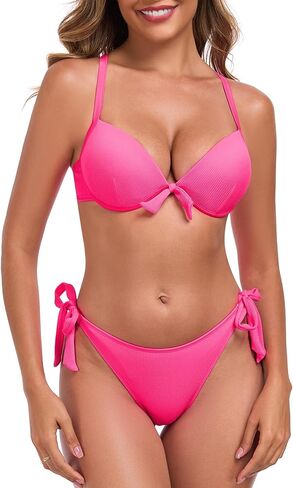 RELLECIGA Women’s Bikini Set High Cut Two Piece Swimsuit Push Up Underwire Bathing Suits in Saudi Arabia