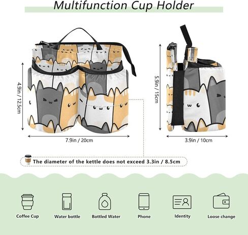 Luggage Cup Holder Travel Portable Free Hand Drink Carrier Suitcase Drinks Beverage Holder Carry-On Bottle Mug Holder Organizer Bag Travelers Accessories in Kuwait