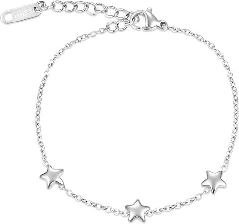 Dainty Star Bracelet for Women,Stainless Steel 3 Stars Chain Adjustable Size in Saudi Arabia
