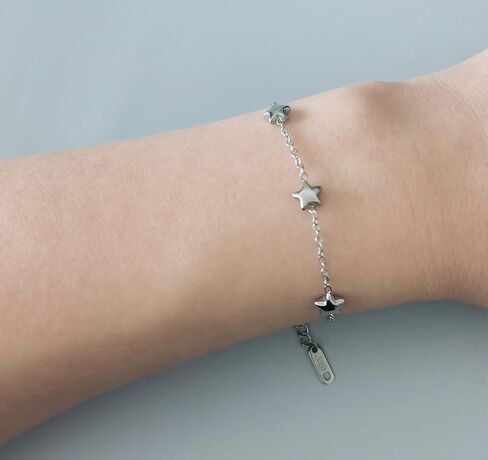 Dainty Star Bracelet for Women,Stainless Steel 3 Stars Chain Adjustable Size in Saudi Arabia