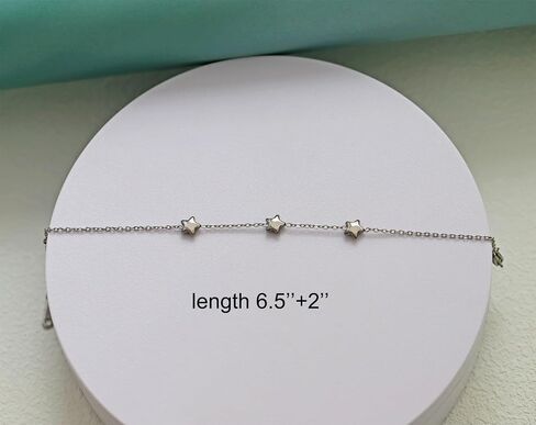 Dainty Star Bracelet for Women,Stainless Steel 3 Stars Chain Adjustable Size in Saudi Arabia
