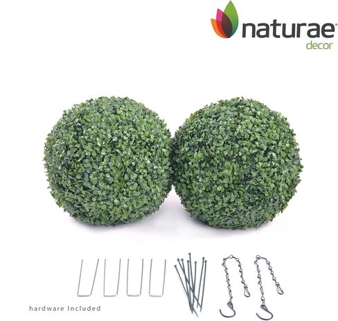 Naturae Decor Ball Topiary Ball - Boxwood Decorative Balls - الكثافة العالية والمظهر الطبيعي - 11 بوصة. حزمة 2 in Kuwait
