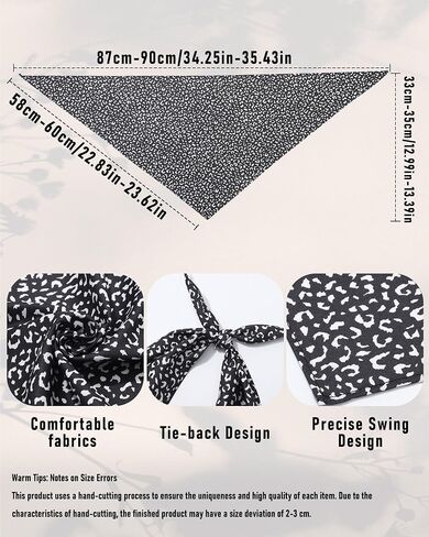 AWAYTR 4 Pcs Triangle Head Scarf Headband for Women Hair Bandanas for Women's Hair Boho Kerchief Headbands (White + Curry + Pink Crushed + Black Crushed) in Saudi Arabia