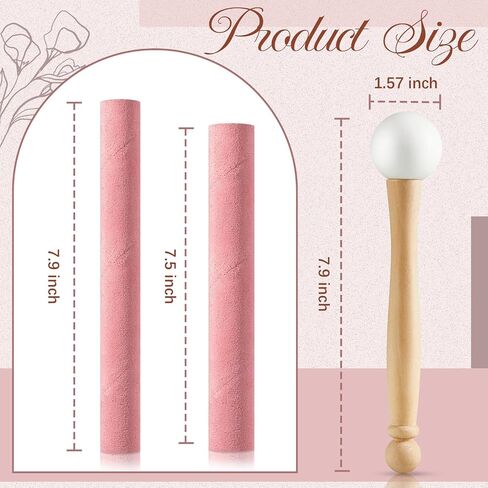 3 Pieces Crystal Singing Bowl Mallet Set, Include Thick Suede Striker Solid and Hollow Sound Bowl Stick, Crystal Singing Bowl Rubber Mallet with Wood Handle for Playing Singing Bowl in Saudi Arabia