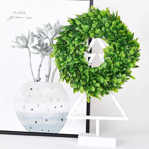 Lvydec 2 Pack Artificial Boxwood Wreath - 11" Mini Green Wreath for Wall, Window, Table Decoration in Saudi Arabia