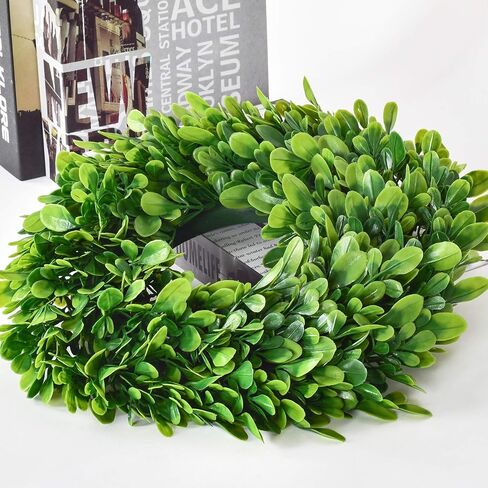 Lvydec 2 Pack Artificial Boxwood Wreath - 11" Mini Green Wreath for Wall, Window, Table Decoration in Saudi Arabia