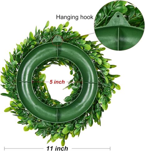 Lvydec 2 Pack Artificial Boxwood Wreath - 11" Mini Green Wreath for Wall, Window, Table Decoration in Saudi Arabia