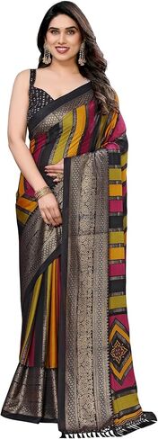 Mohit Creations Aree for Women Bright Moss with Printed & Foli work aree و unstitched blous piece in Kuwait