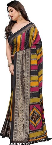 Mohit Creations Aree for Women Bright Moss with Printed & Foli work aree و unstitched blous piece in Kuwait