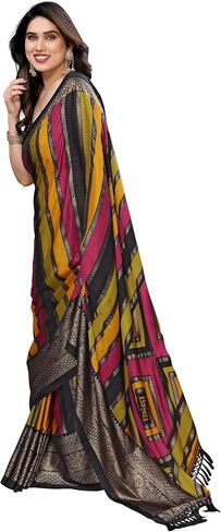 Mohit Creations Aree for Women Bright Moss with Printed & Foli work aree و unstitched blous piece in Kuwait