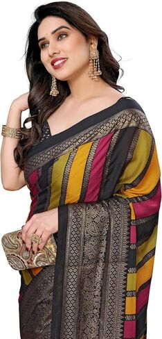 Mohit Creations Aree for Women Bright Moss with Printed & Foli work aree و unstitched blous piece in Kuwait