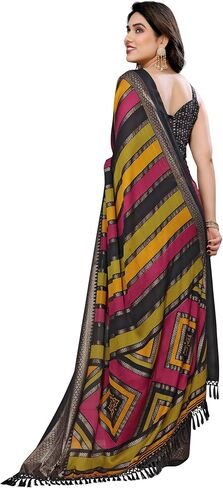 Mohit Creations Aree for Women Bright Moss with Printed & Foli work aree و unstitched blous piece in Kuwait
