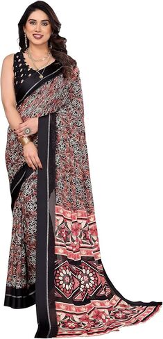 Mohit Creations Aree for Women Bright Moss with Printed & Foli work aree و unstitched blous piece in Kuwait