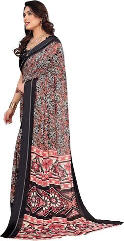 Mohit Creations Aree for Women Bright Moss with Printed & Foli work aree و unstitched blous piece in Kuwait