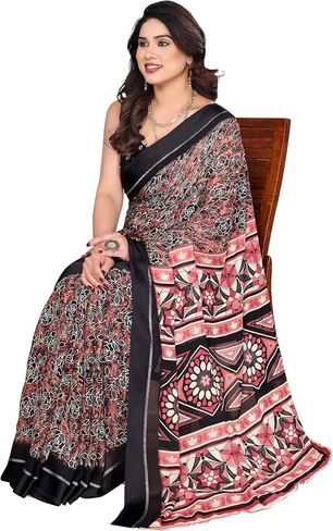 Mohit Creations Aree for Women Bright Moss with Printed & Foli work aree و unstitched blous piece in Kuwait
