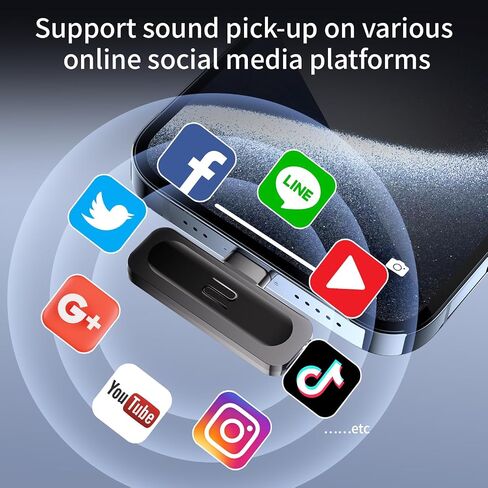 2 Pack Wireless Mini Lavalier Lapel Microphone for iPhone,iPad - Cordless Double Mics Plug and Pick-up 2.4G Ultra-Low Delay Built-in Noise Reduction Chip 5H Working Time for Two-Person Creator in Saudi Arabia