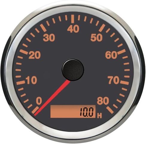 85 ملم المولد محرك عداد المولد 0-8000 دورة في الدقيقة مرجع مع الإضاءة الخلفية 9-32VDC لليخت قارب الدراجات النارية (أسود وفضي) in Kuwait