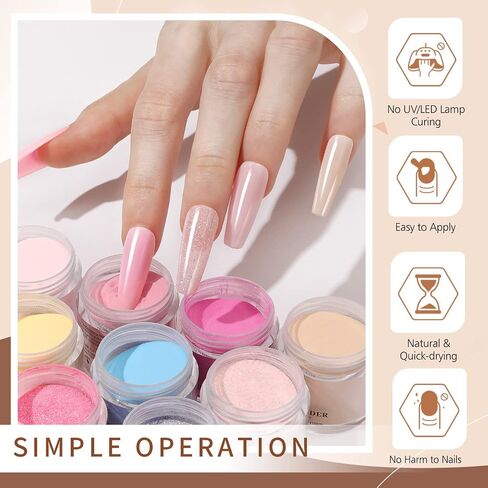CHOSEOS 36 Colors Acrylic Crystal Powder Set to Achieve Salon Quality Nails At home, Perfect For Beginners And Professionals in Saudi Arabia