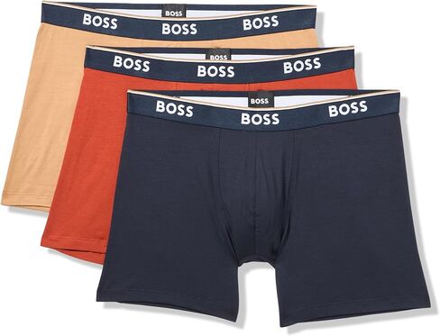 BOSS Men's 3-Pack Multi Color Bold Logo Boxer Briefs in Saudi Arabia
