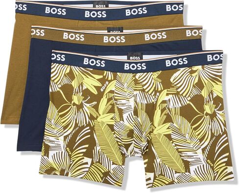BOSS Men's 3-Pack Multi Color Bold Logo Boxer Briefs in Saudi Arabia