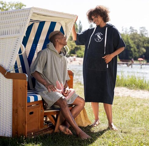 Unisex Changing Robe - Cotton Hooded Surf Poncho - Adult Beach Swimming Dry Robe - Cover Up Towel - Surfing Camp in Saudi Arabia