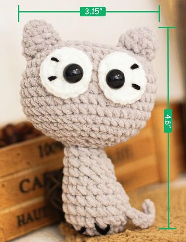 Funny Cat Bag Charm Crochet Animal Crochet Gifts Stuff Gift Bag Charms Crochet Animals Already Made Positive Cat Emotional Support Grey in Saudi Arabia
