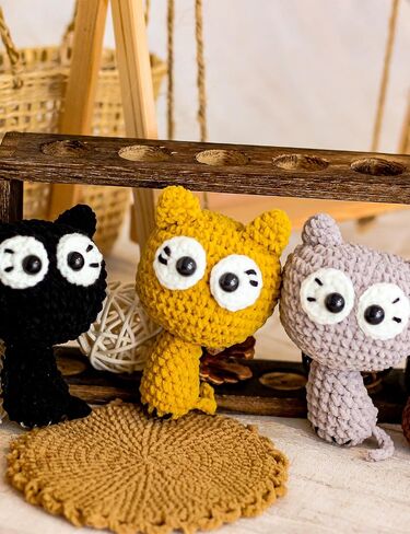 Funny Cat Bag Charm Crochet Animal Crochet Gifts Stuff Gift Bag Charms Crochet Animals Already Made Positive Cat Emotional Support Grey in Saudi Arabia
