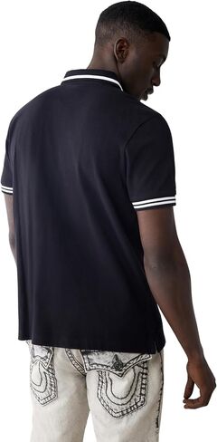 True Religion Men's SS Buddha Patch Polo | Short Sleeve Polo Shirt with Buddha Logo in Saudi Arabia