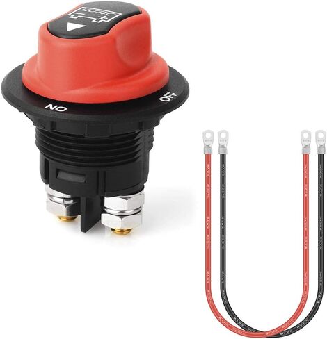 Car Battery Switches 12V 50A 100A 200A 300A Car Battery Isolator Switch + 8 AWG Cable Wiring Connect On-Off Battery Kill Switch (100A) in Saudi Arabia