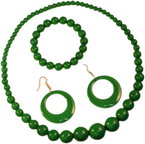 Boho ملونة من الخرز أكريليك قلادة حلوى اللون 80s حفلة رجعية تتدلى أقراط الصيف فيبي المجوهرات in Kuwait