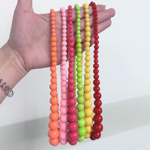 Boho ملونة من الخرز أكريليك قلادة حلوى اللون 80s حفلة رجعية تتدلى أقراط الصيف فيبي المجوهرات in Kuwait