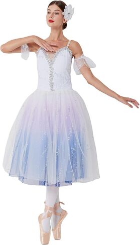 MTPLOP Girls Ballet Swan Dance Dress Adults Performance Long Tulle Dress Role Playing Halloween Costumes in Kuwait