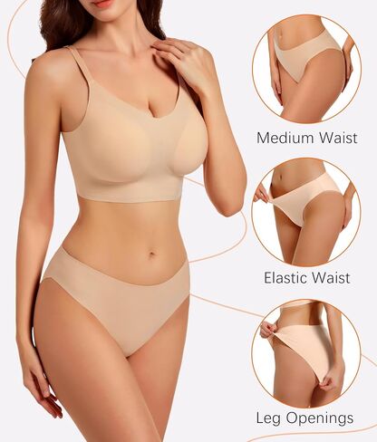 Womens Underwear,Seamless No Show Full Coverage Panties, Breathable Stretch Soft Hipster for Everyday Wear in Saudi Arabia