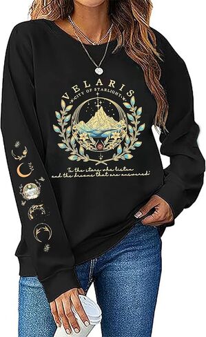 Women Acotar Velaris Sweatshirt City Of Starlight Lightweight Pullover Top Bookish Long Sleeve Clothes in Kuwait