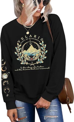 Women Acotar Velaris Sweatshirt City Of Starlight Lightweight Pullover Top Bookish Long Sleeve Clothes in Kuwait