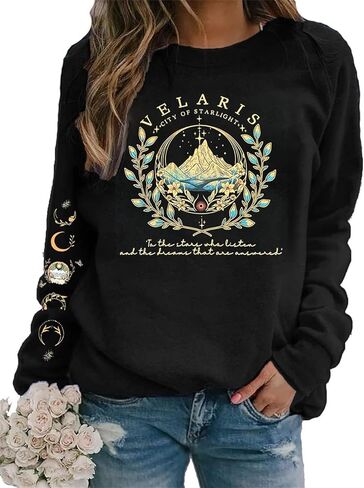 Women Acotar Velaris Sweatshirt City Of Starlight Lightweight Pullover Top Bookish Long Sleeve Clothes in Kuwait