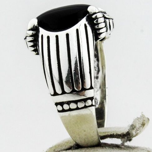 أصلية صلبة 925 من الفضة الاسترليني السوداء أونيكس خاتم للرجال in Kuwait