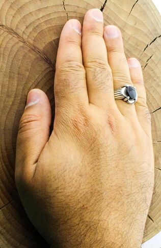 أصلية صلبة 925 من الفضة الاسترليني السوداء أونيكس خاتم للرجال in Kuwait