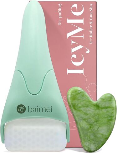 BAIMEI Ice Roller and Gua Sha Facial Tools, Ice Roller for face Reduces Puffiness Migraine Pain Relief-Green in Kuwait